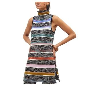 NWT Anthropologie Womens Sz M Roll Neck Space-Dyed Knit Tunic‎ Striped MSRP $190